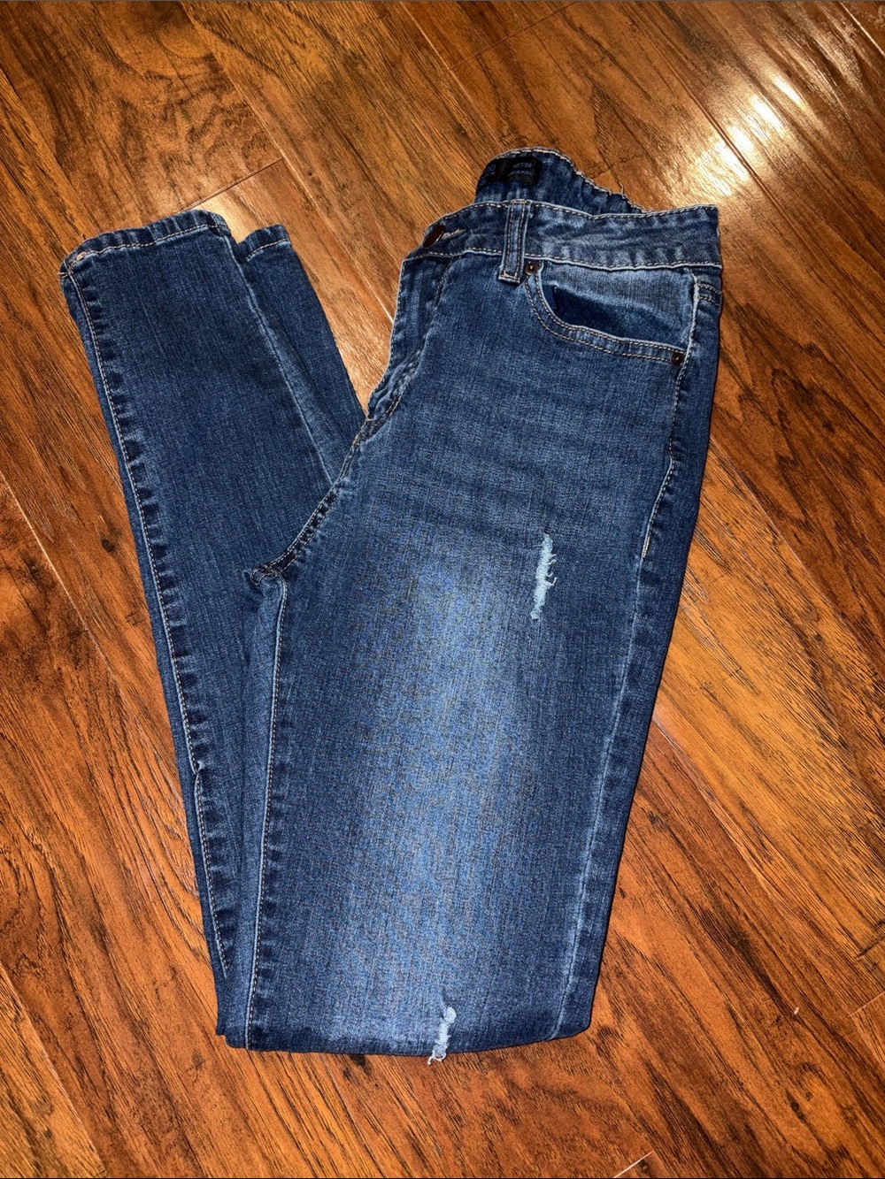 Ci Sono Dark Blue Skinny Jeans with Light Distress 7/28